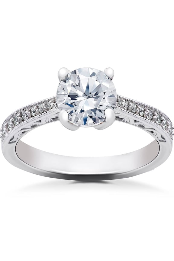 Pompeii 1/6 ct Diamond Angelica Vintage Engagement Ring Setting (F,VS)