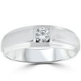 thumbnail image 1 of Pompeii 1/6CT Mens Diamond Solitaire Ring 10K White Gold (H/I,I1-I2), 1 of 5