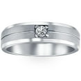 thumbnail image 1 of Pompeii 1/6Ct Diamond Brushed Mens Wedding Band in White, Yellow, or Rose Gold Lab Grown, 1 of 4