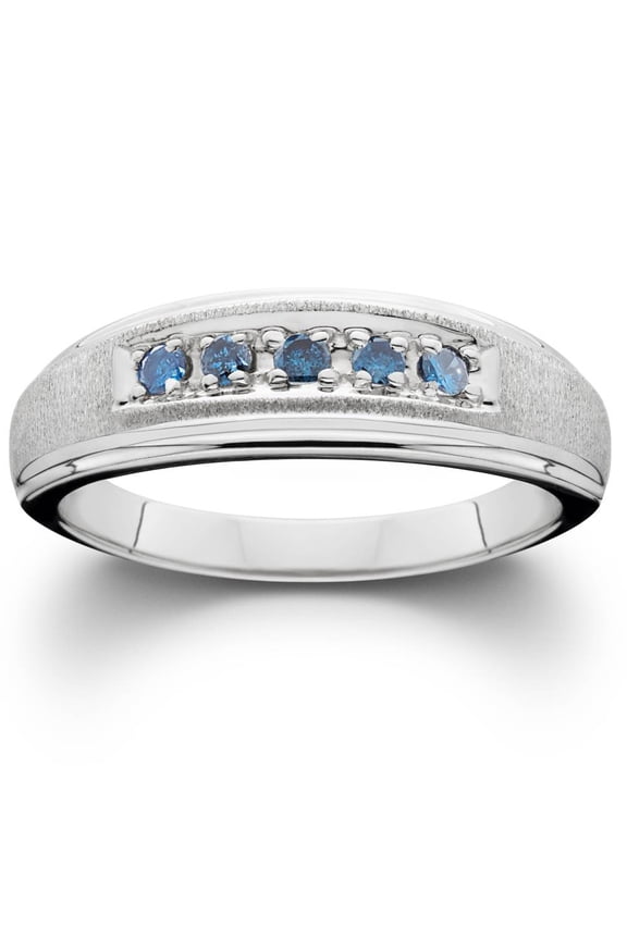 Pompeii 1/6ct Blue Diamond Ring 14K White Gold (G/H,I1)