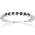 thumbnail image 1 of Pompeii 1/6ct Blue Diamond Wedding Ring 14k White Gold (Blue,I1-I2), 1 of 4
