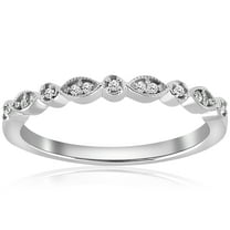 Pompeii 1/6cttw Diamond Wedding Ring Guard Engagement Anniversary Band 14k White Gold (,)