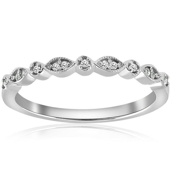 Pompeii 1/6cttw Diamond Wedding Ring Guard Engagement Anniversary Band 14k White Gold (,)