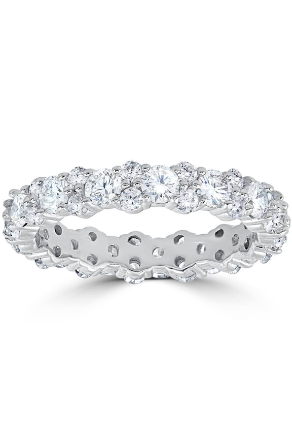 Pompeii 1 7/8 cttw Diamond Eternity Wedding Ring Stackable Band 14k White Gold (H,I1)