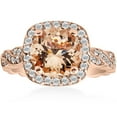 thumbnail image 1 of Pompeii 1 7/8ct Morganite & Diamond Vintage Halo Infinity Ring 14K Rose Gold (H/I,I1), 1 of 4