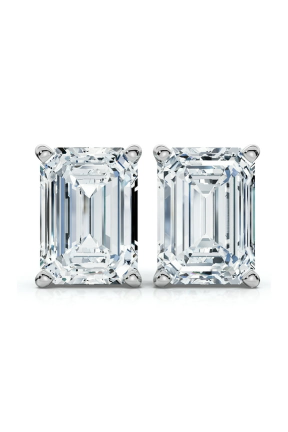 Pompeii 1 - 8Ct Emerald Cut Diamond Studs 14k Gold Lab Grown Women's Earrings (FG,VS1-VS2)