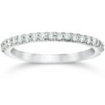 thumbnail image 1 of Pompeii 1/8ct 14k White Gold Diamond Engagement Band Wedding Stackable Prong Womens Ring, 1 of 3
