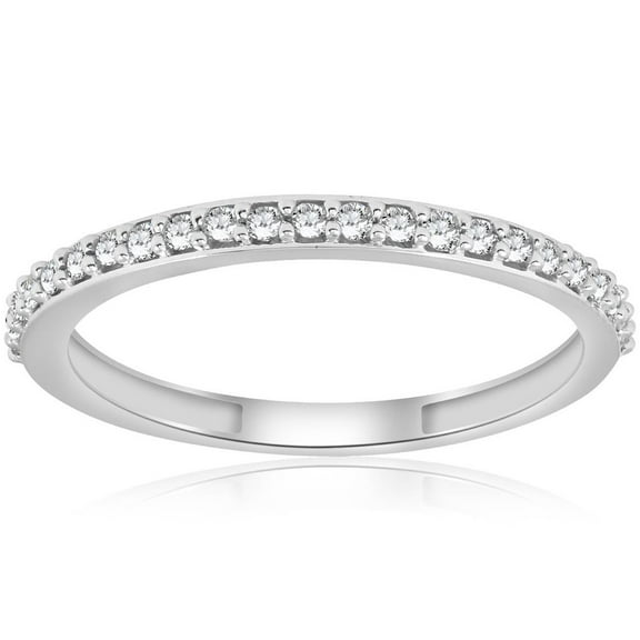 Pompeii 1/8ct Stackable Womens Diamond Wedding Ring 10k White Gold (I/J,I2-I3)