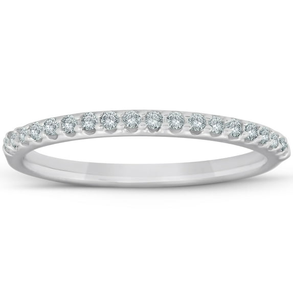 Pompeii 1/8ct White Gold Diamond Anniversary Wedding Guard Ring (G/H,I1)