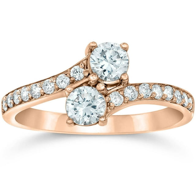 Pompeii 1 Carat Forever Us 2-Stone Diamond Engagement Ring 14K Rose ...