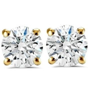 POMPEII3 Pompeii 1 Carat (ctw) Diamond Studs in 14k Yellow Gold Lab Grown (HI,VS)