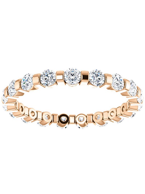 Pompeii 1 Ct Diamond Bar Set Eternity Wedding Ring in 14k Yellow Gold (G/H,I1-I2)