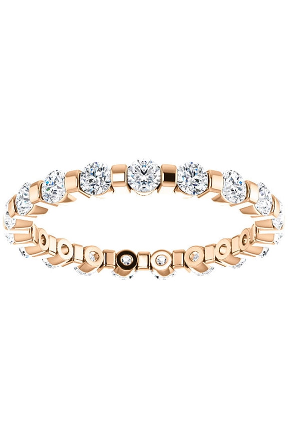 Pompeii 1 Ct Diamond Bar Set Eternity Wedding Ring in 14k Yellow Gold (G/H,I1-I2)