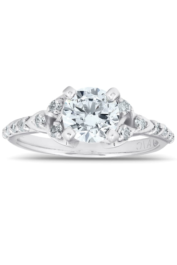 Pompeii 1 Ct Diamond Engagement Ring Celtic Triangle 14k White Gold (I/J,I2-I3)