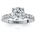 thumbnail image 1 of Pompeii 1 Ct Diamond Round Cut Engagement Ring Single Row 10k White Gold (H/I,I1-I2), 1 of 5
