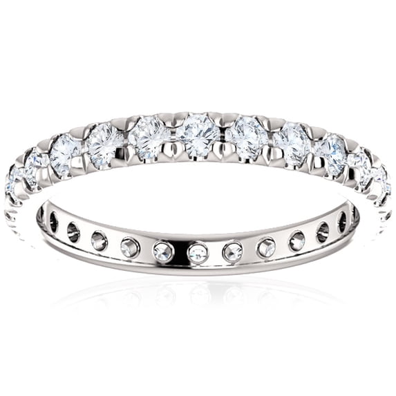 Pompeii 1 Ct Diamond Wedding Eternity Ring Lab Grown 14k White Gold (((G-H)),SI(2)-I(1))
