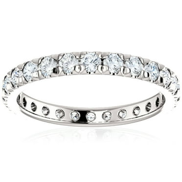 Pompeii 1 Ct Diamond Wedding Eternity Ring Lab Grown 14k White Gold (((G-H)),SI(2)-I(1))