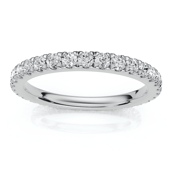Pompeii 1 Ct Diamond Wedding Eternity Ring Lab Grown 14k White Gold (((G-H)),SI(2)-I(1))