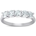 thumbnail image 1 of Pompeii 1 Ct Five Stone EX3 Lab Grown Diamond Wedding Ring 14k White Gold EX3 Lab Grown, 1 of 3