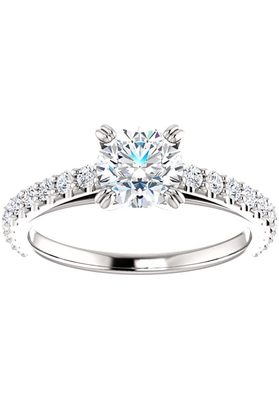 Pompeii 1 Ct Lab Grown Diamond Engagement Ring 14k White Gold ((H-I),SI(2)-I(1))
