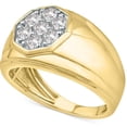 thumbnail image 1 of Pompeii 1 Ct Lab Grown Diamond Ring Men's Cluster Hexagon Band in White or Yellow Gold, 1 of 3