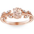 thumbnail image 1 of Pompeii 1 Ct Oval Morganite & Diamond Vine Engagement Anniversary Ring in 14k Rose Gold, 1 of 4