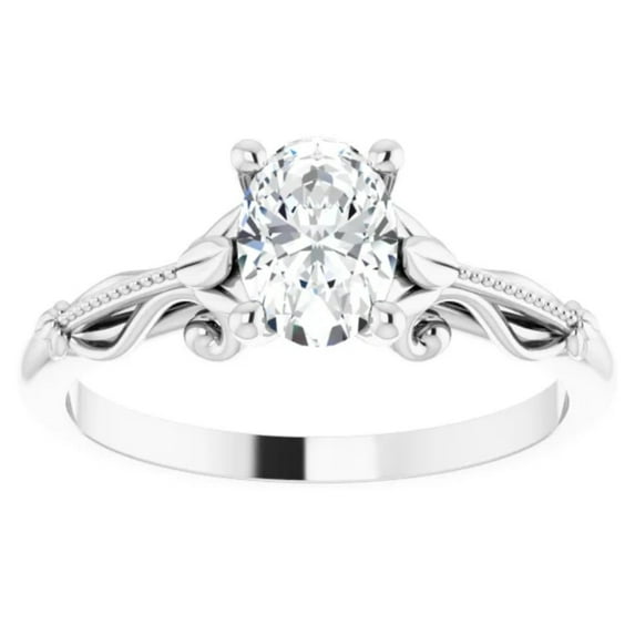 Pompeii 1 Ct Oval Solitaire Diamond Vintage Engagement Ring in Gold Lab Grown