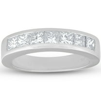 Pompeii 1 Ct Princess Cut Channel Set Diamond Wedding Ring 14K White Gold (G/H,SI2)