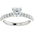 thumbnail image 1 of Pompeii 1 Ct Round Diamond Engagement Ring 14k White Gold Prong Set Single Row (H,I1-I2), 1 of 4