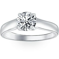Pompeii 1 Ct Solitaire Round Cut Diamond Engagement Ring 14k White Gold Lab Grown