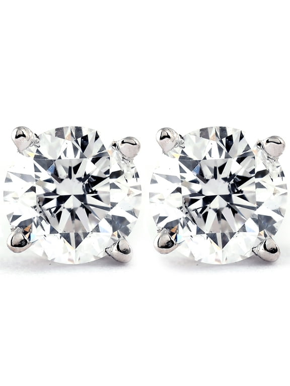 Pompeii 1 CT. T.W. Natural White Diamond Studs 14K White or Yellow Gold (G/H,I2-I3)