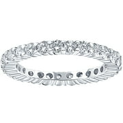 POMPEII3 Pompeii 1 Ct T.W. Lab Grown Diamond Eternity Ring 14k White Gold Stackable Wedding Band