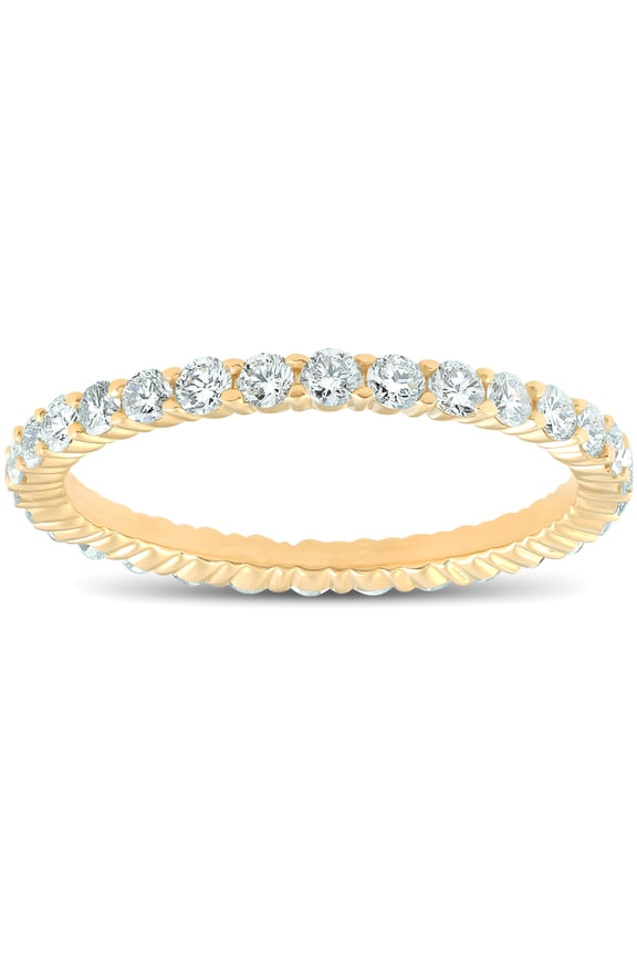 Pompeii 1 Ct T.W. Lab Grown Diamond Eternity Ring 14k Yellow Gold Stackable Wedding Band