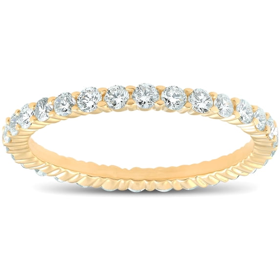Pompeii3 1Ct T.W. Lab Grown Diamond Eternity Ring 14k Yellow Gold Stackable Wedding Band
