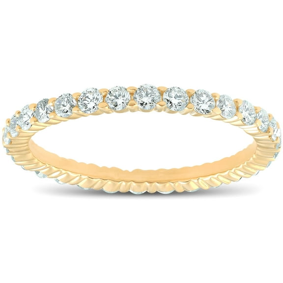 Pompeii3 1Ct T.W. Lab Grown Diamond Eternity Ring 14k Yellow Gold Stackable Wedding Band