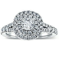 Pompeii 1 Ct TW Diamond Cushion Halo Engagement Ring in White Gold (G/H,I1-I2)