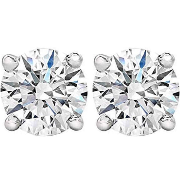 Pompeii 1 Ct TW Lab Grown Round Diamond Studs 14k White Gold (FG,VS)