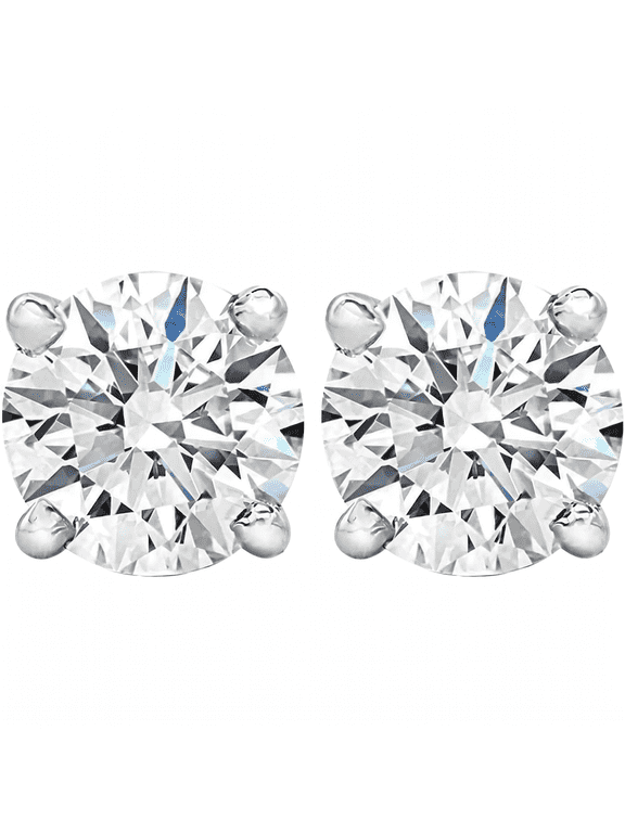 Pompeii 1 Ct TW Lab Grown Round Diamond Studs 14k White Gold (FG,VS)
