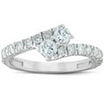 thumbnail image 1 of Pompeii 1 Ct Two Stone Diamond Forever Us Anniversary Engagement Ring 10k White Gold, 1 of 4