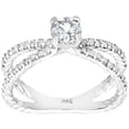 thumbnail image 1 of Pompeii 1 ct Diamond Split Shank Braided Engagement Ring 14k White Gold, 1 of 3
