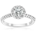 thumbnail image 1 of Pompeii 1 ct Halo Diamond Engagement Ring 14k White Gold Single Ro (I/J,I1-I2), 1 of 4