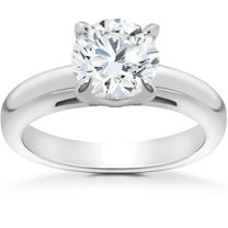 Pompeii 1 ct Round Cut Solitaire Diamond Cathedral Heavy 5g Engagement Ring White Gold