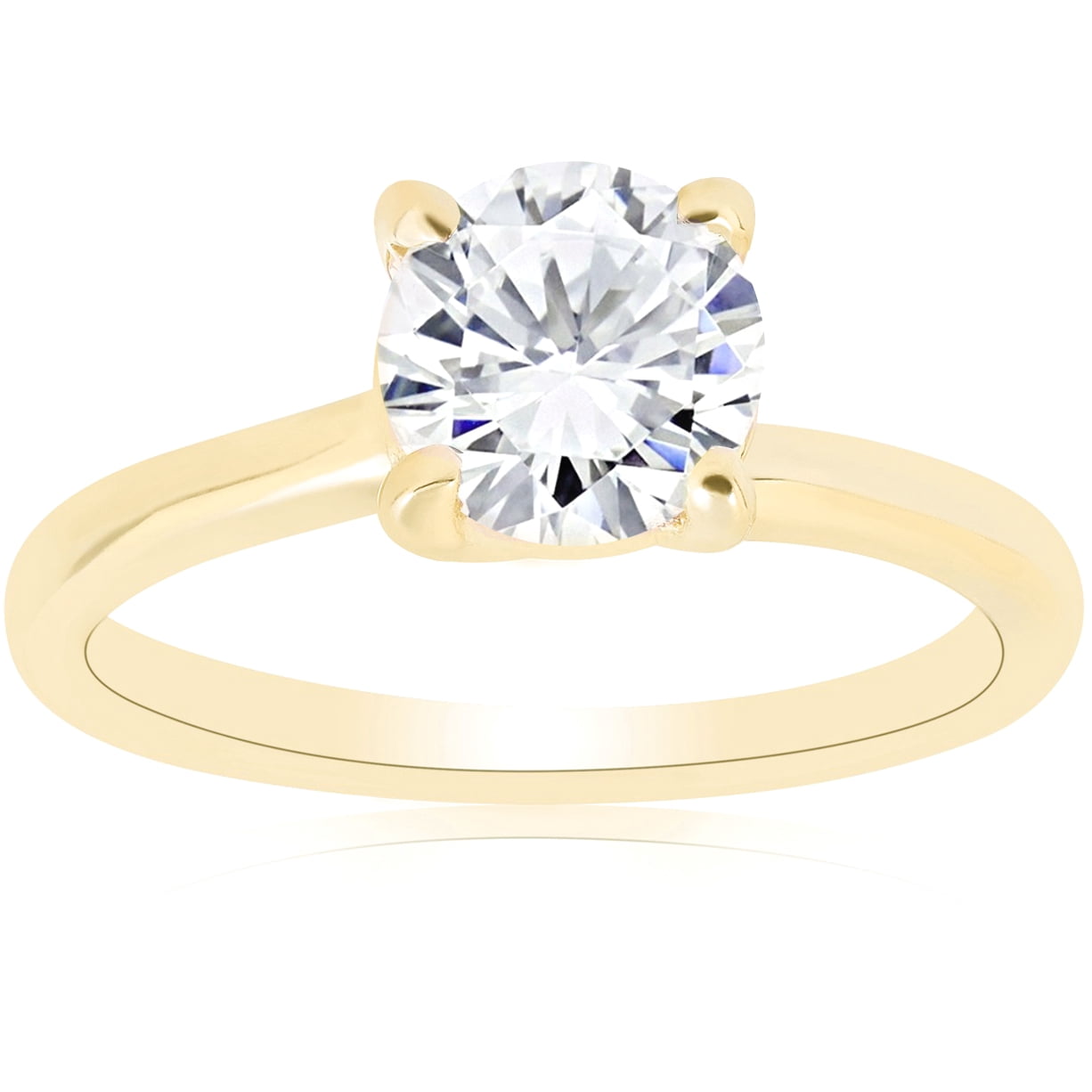 Pompeii 1 ct Round Diamond Solitaire Engagement Ring 14k Yellow Gold ...