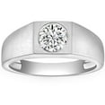 thumbnail image 1 of Pompeii 1 ct Solitaire Diamond Mens Wedding Ring 14k White or Yellow Gold ((G-H),I1), 1 of 7