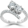 thumbnail image 1 of Pompeii 1 cttw Diamond 2 Stone Forever Us Engagement Anniversary Ring 14k White Gold, 1 of 3