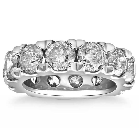 Pompeii 10 1/2 Carat (ctw) Natural Diamond Eternity ring in White Gold (KL,I2-I3)