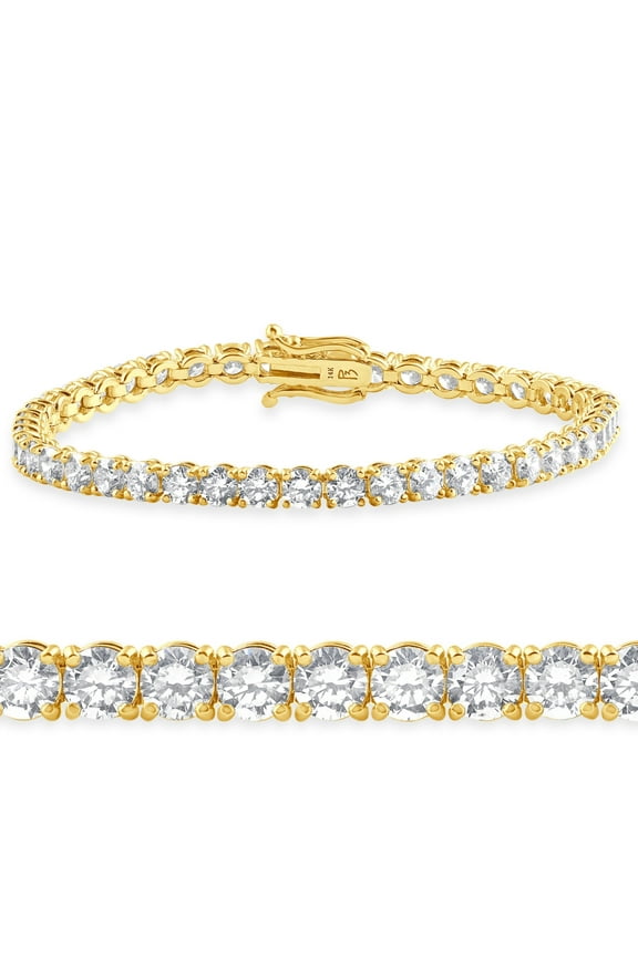Pompeii 10 Ct Lab Grown Diamond Tennis Bracelet 14K Yellow Gold 7" (F,VS)
