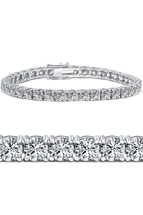 Pompeii 10 Ct Round Diamond 6.5" Tennis Bracelet 14K White Gold (F,VS)