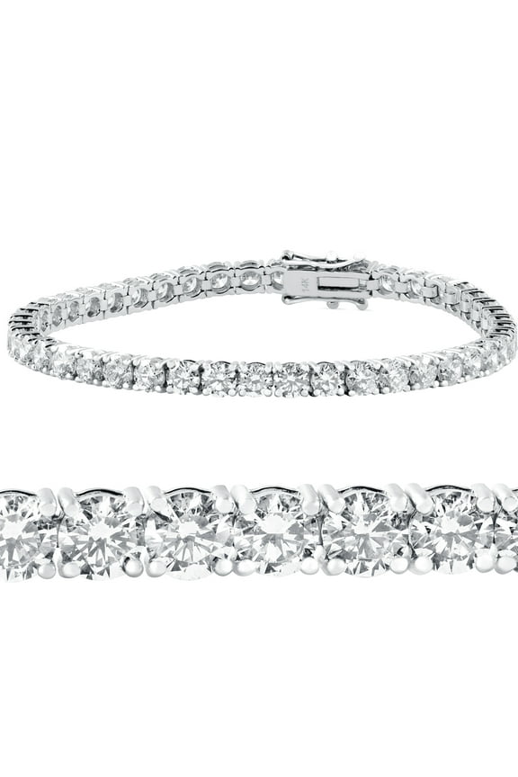 Pompeii 10 ct Diamond Tennis Bracelet 14k White Gold 7" Double Lock Clasp (G-H,I1)
