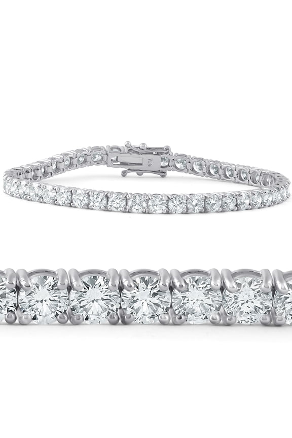 Pompeii 10ct Certified Lab Grown Diamond Tennis Bracelet 14K White Gold 7"